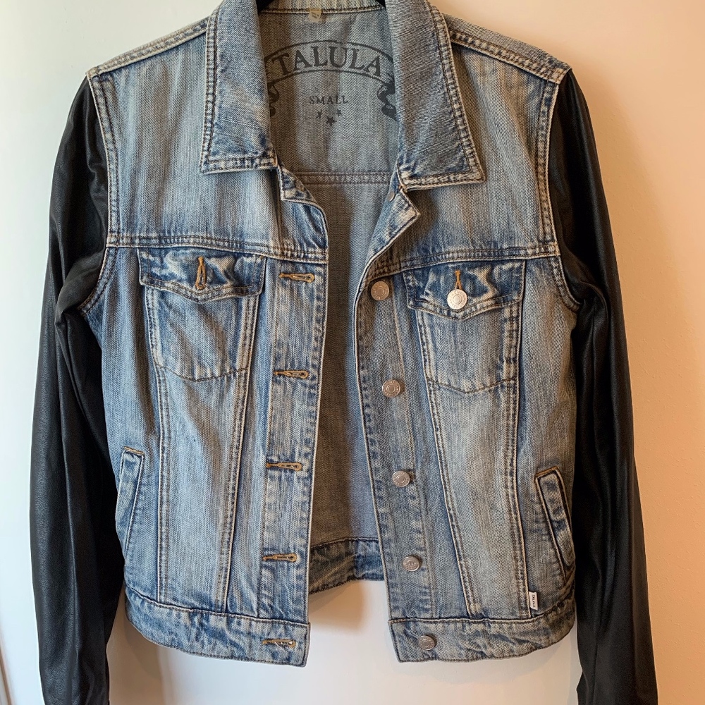 Aritzia Denim Jacket with Leather
